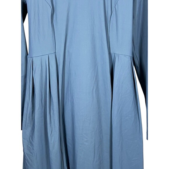 Porto SF Pleated Belted Midi Dress Lagenlook Jersey Size 2 Travel Stretch USA - Picture 3 of 13